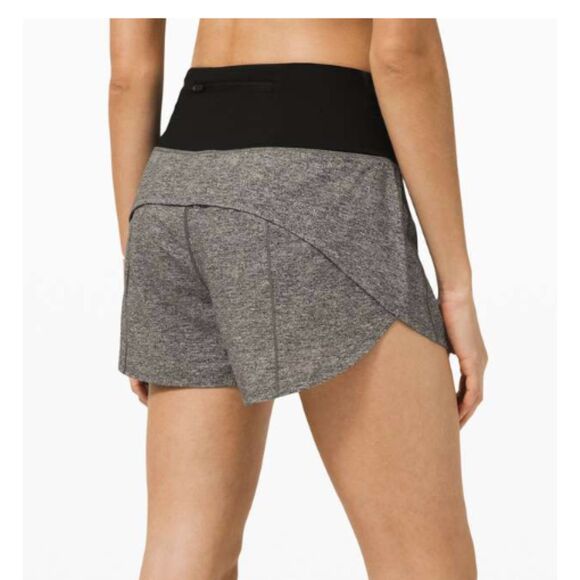 Women Lululemon Speed Up High-Rise Short 4" *Long Heather Lux Multi Black Size 8 - Picture 2 of 10